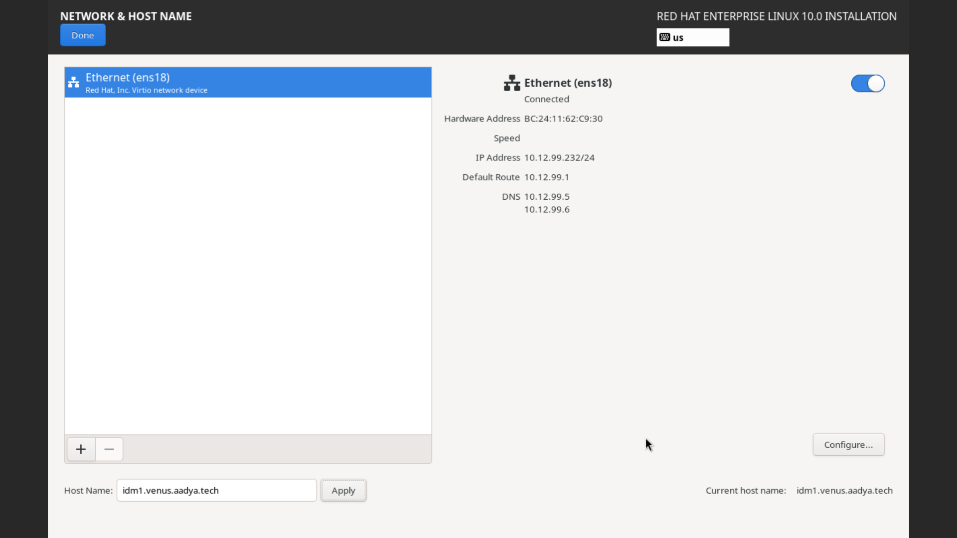 Network & Host Name