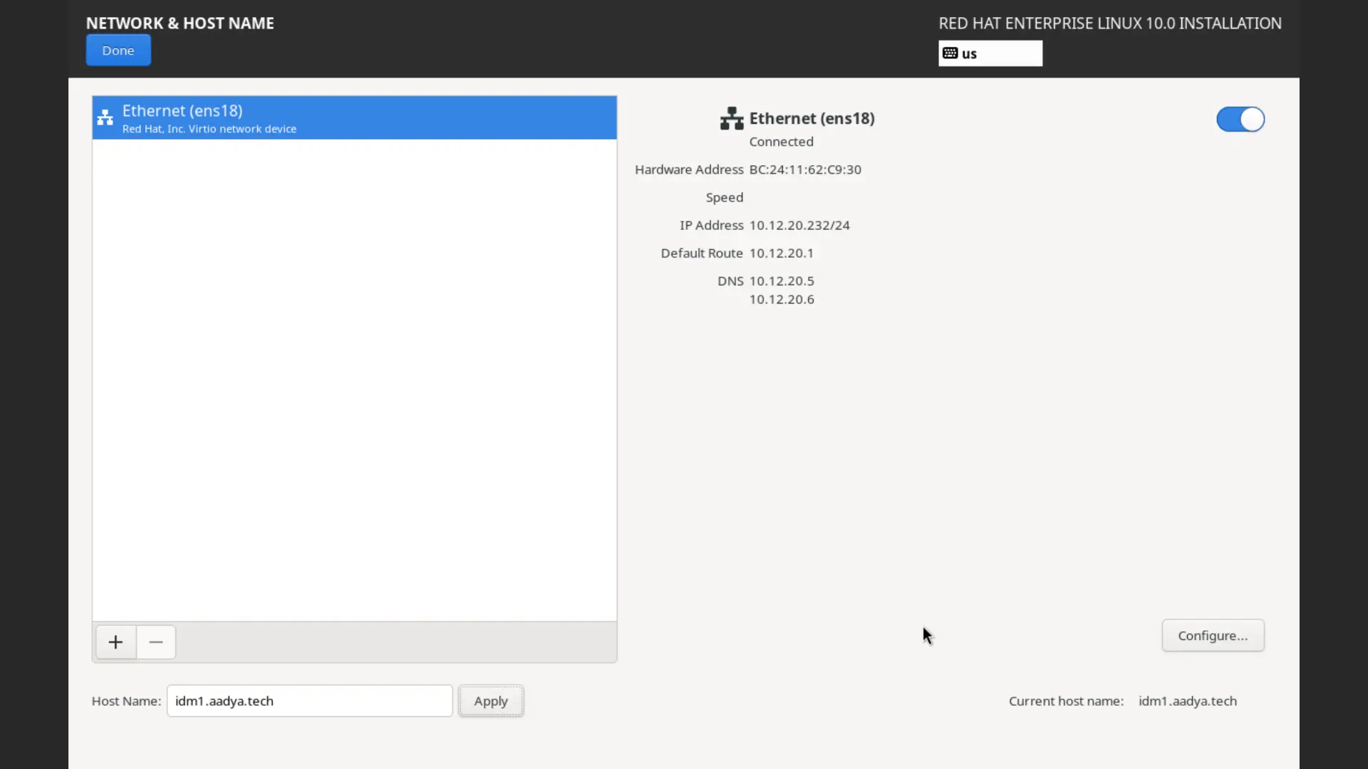 Network & Host Name